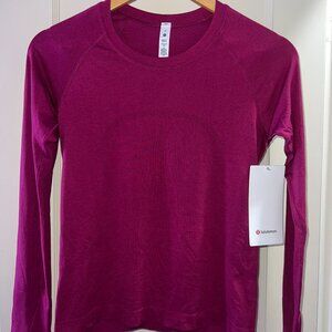 lululemon Swiftly Tech Long-Sleeve Shirt 2.0 Waist Length in Magenta Size 6